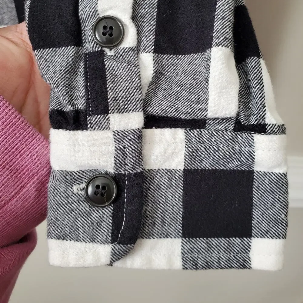 J Crew Women Plaid Flannel Shacket Shirt Jacket M LumberJane Cabin Gorp Outdoors